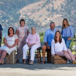 Multigenerational family portrait in Manson WA with Lake Chelan background
